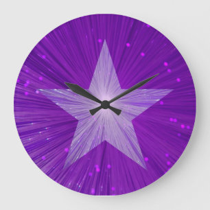 Redondo Grande Reloj de estrella morada