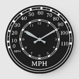 Redondo Grande Reloj de Figaración del Monograma del Velocímetro 