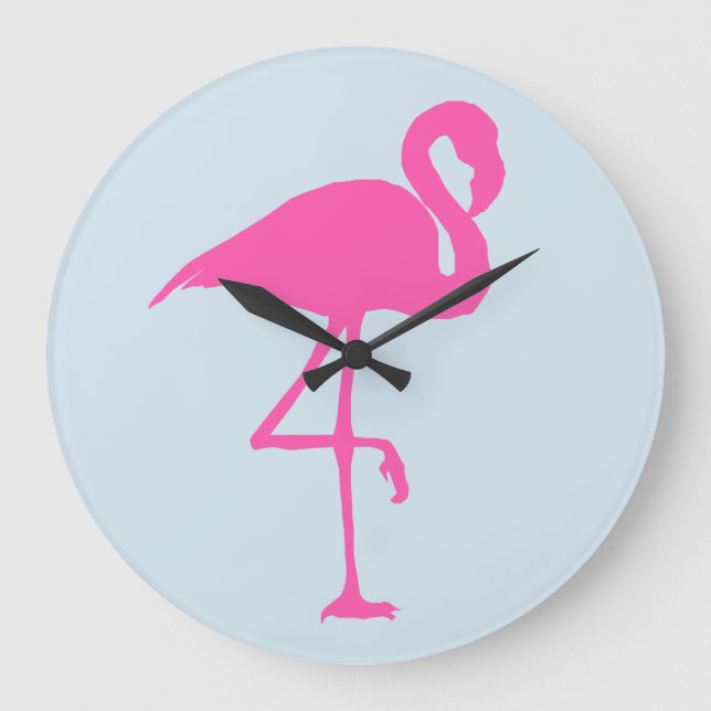 REDONDO GRANDE RELOJ DE FLAMINGO ROSA (Anverso)
