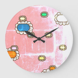 Redondo Grande reloj de flor agradable