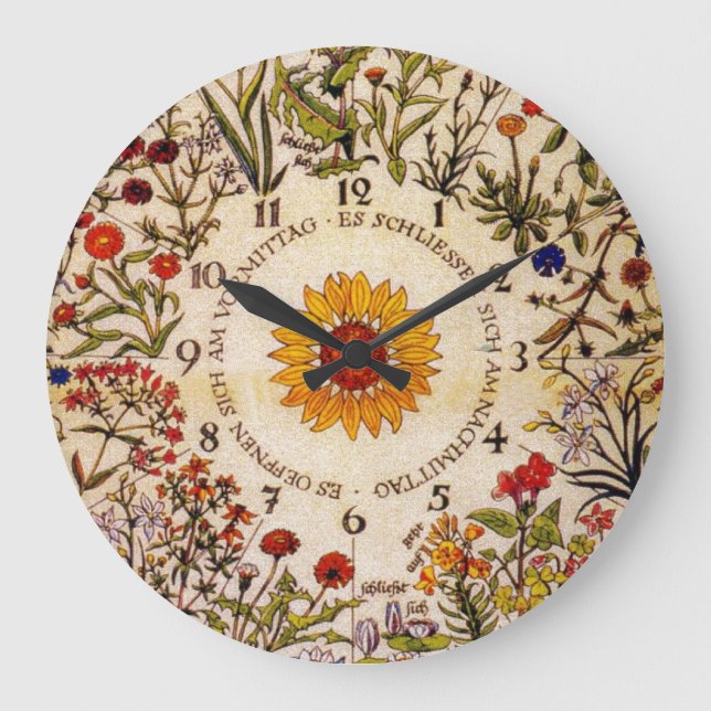 Redondo Grande Reloj de flores de Blumenuhr (Anverso)
