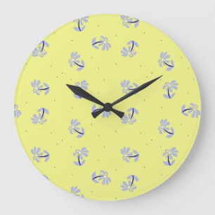 Redondo Grande Reloj de flores de perwinkle