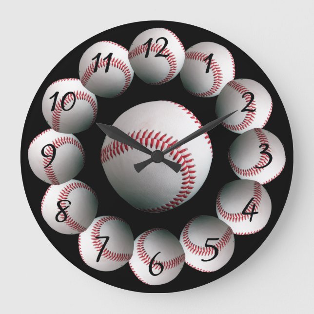 Redondo Grande reloj de fondo de béisbol (Anverso)