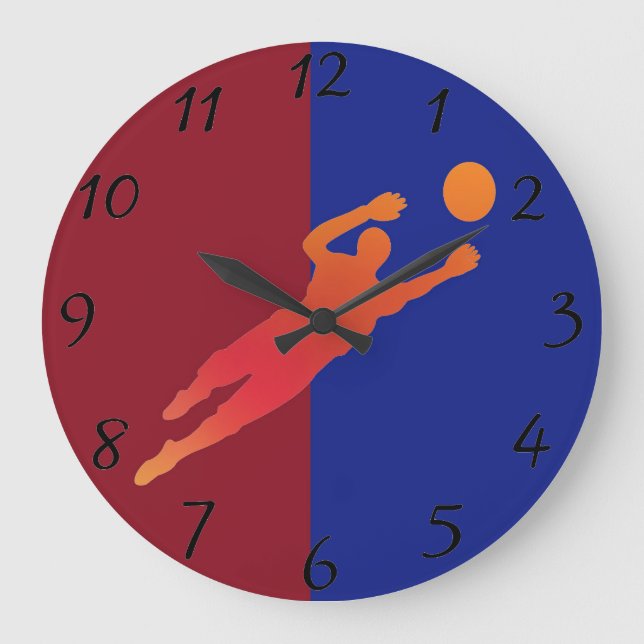 Redondo Grande Reloj de fútbol (Anverso)