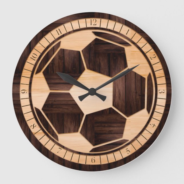 Redondo Grande Reloj de fútbol , Reloj de fútbol, artesanal de ma (Anverso)
