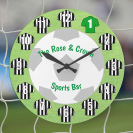 Redondo Grande Reloj de fútbol - Tema del bar deportivo