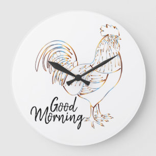 Redondo Grande Reloj de Gallo Buenos Días