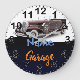 Redondo Grande Reloj de garaje personalizado para coches clásicos
