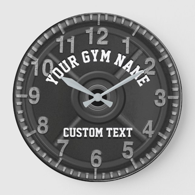 Redondo Grande Reloj de gimnasio personalizado (Anverso)