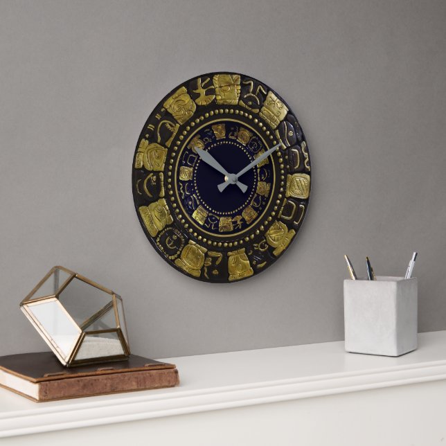Redondo Grande Reloj de glifos mayas (Oficina)