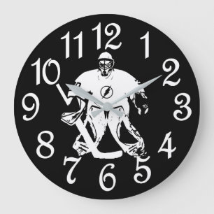Redondo Grande Reloj de goleta de hockey sobre hielo - regalo par