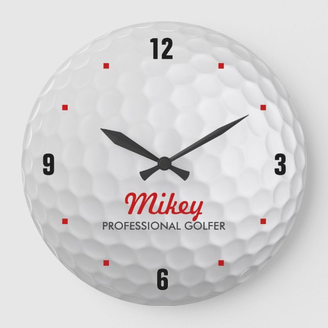 Redondo Grande Reloj de golf personalizado (Anverso)
