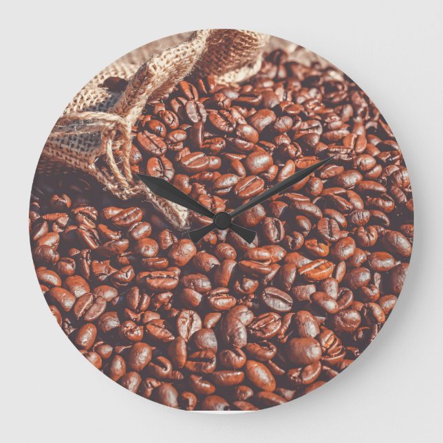 Redondo Grande Reloj de Grano de Café (Anverso)