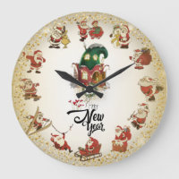 Reloj de guardia Noel y feliz año nuevo