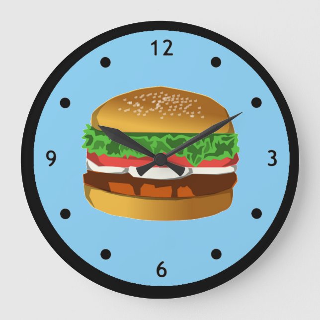 Redondo Grande Reloj de Hamburguesa (Anverso)