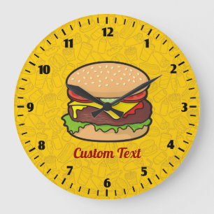 Redondo Grande Reloj de hamburguesa con queso