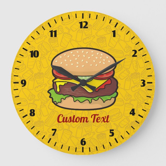Redondo Grande Reloj de hamburguesa con queso (Anverso)