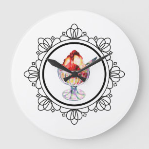 Redondo Grande Reloj de helados de vintage