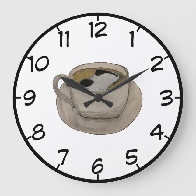 Redondo Grande Reloj de hora del café (Anverso)