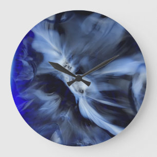 Redondo Grande Reloj de impresión de resina azul