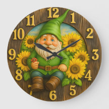 Reloj de jardín de elfo de sol gnome