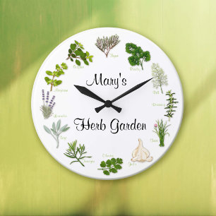 Redondo Grande Reloj de Jardín de Hierbas de Tomillo