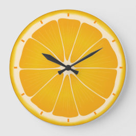 Redondo Grande Reloj de jugo Naranja
