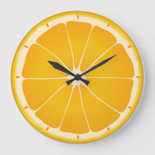 Redondo Grande Reloj de jugo Naranja