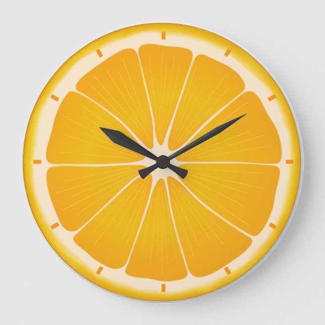Redondo Grande Reloj de jugo Naranja (Anverso)