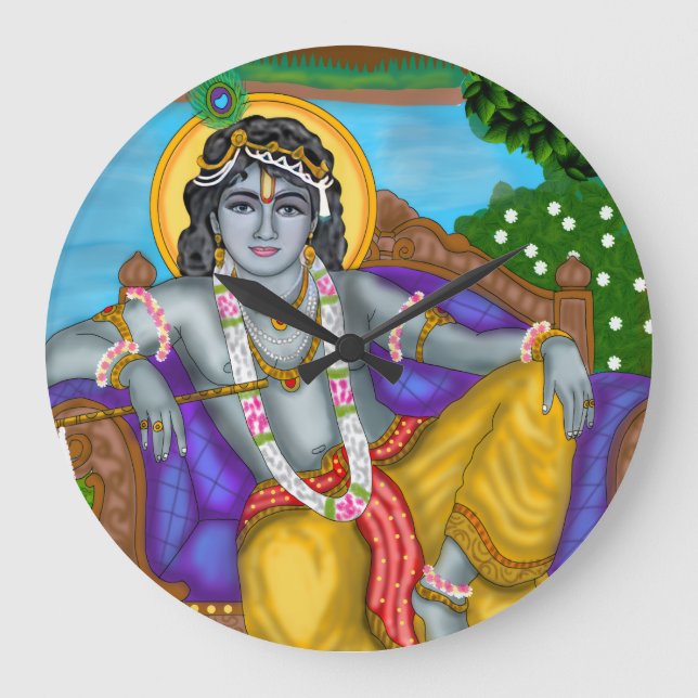 Redondo Grande Reloj de Krishna (Anverso)