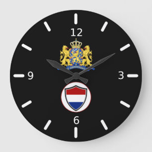 Redondo Grande Reloj de la bandera de los Países Bajos