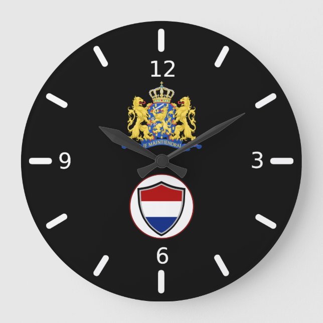 Redondo Grande Reloj de la bandera de los Países Bajos (Anverso)
