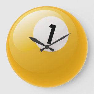 Redondo Grande Reloj de la bola de billar del número uno