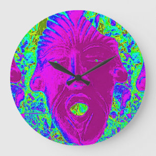 Redondo Grande reloj de la cara púrpura