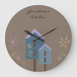 Redondo Grande Reloj de la cocina de la abuela