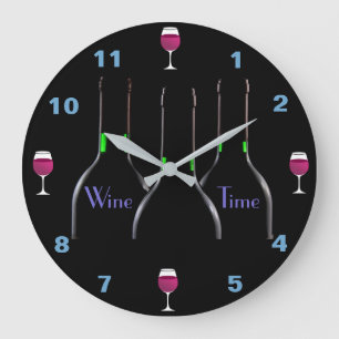 Redondo Grande Reloj de la cocina del tiempo del vino