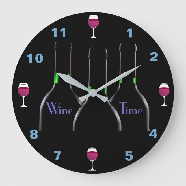 Redondo Grande Reloj de la cocina del tiempo del vino (Anverso)