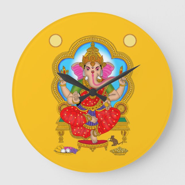 Redondo Grande Reloj de la Diosa Vinayaki (Anverso)