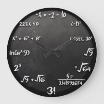 Reloj de la ecuación de la matemáticas (negro)