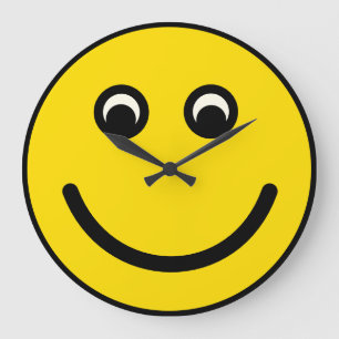 Redondo Grande Reloj de la emoji de la sonrisa