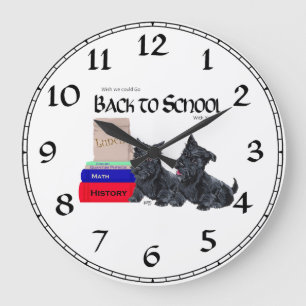 Redondo Grande Reloj de la Escuela del Terrier Escocés