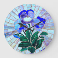 reloj de la flor del vitral