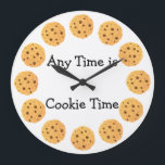 Redondo Grande Reloj de la galleta<br><div class="desc">Este reloj es perfecto para las panaderías o los amantes de la galleta.  Personalice el texto con su propia fraseología si está deseado.</div>