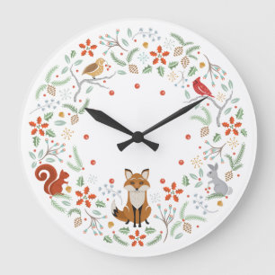Redondo Grande Reloj de la guirnalda del arbolado