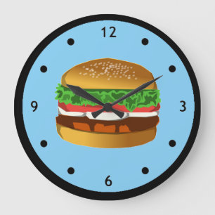 Redondo Grande Reloj de la hamburguesa