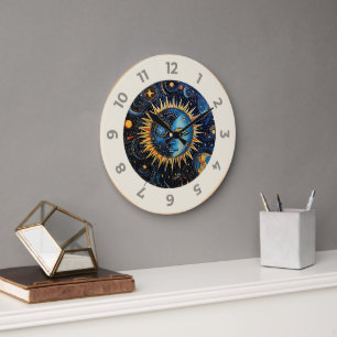 Redondo Grande Reloj de la muestra del sistema solar