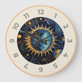 Redondo Grande Reloj de la muestra del sistema solar