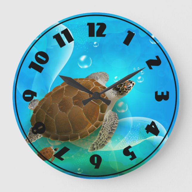Redondo Grande Reloj de la natación de la tortuga (Anverso)