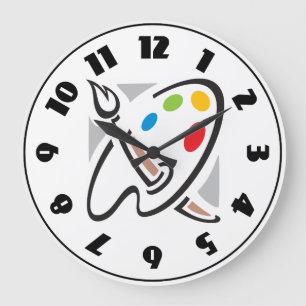 Redondo Grande Reloj de la paleta de los pintores