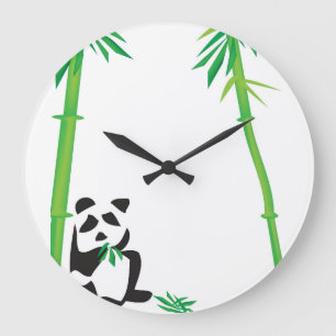 Redondo Grande Reloj de la panda
